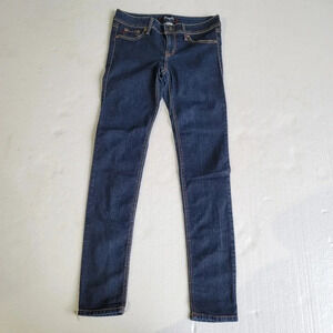 Fragile Blue Jeans Womens Juniors 9 Skinny Denim Blue Low Rise Dark Wash